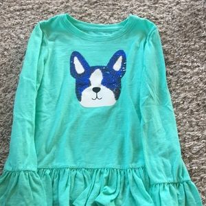 Cat & Jack Boston terrier ruffle hem tunic